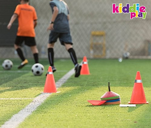Kiddie Play أقماع المرور للأطفال 7 بوصة لتدريبات كرة القدم والتدريب على الرشاقة - أقماع برتقالية للأطفال (مجموعة من 12) - Image 4