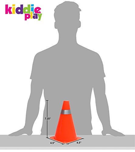 Kiddie Play أقماع المرور للأطفال 7 بوصة لتدريبات كرة القدم والتدريب على الرشاقة - أقماع برتقالية للأطفال (مجموعة من 12) - Image 5