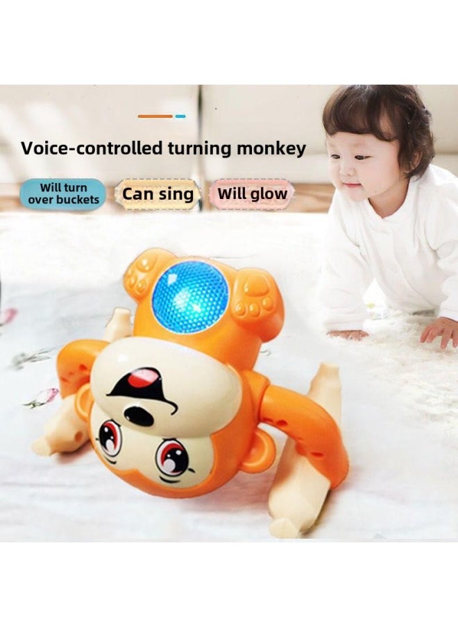 Generic - Baby Baby Sound Moving Tumbling Monkey Puzzle Sound And Light Electric Tumbling Monkey Boy Girl Crawling Heel Toy-Color:Voice-controlled Tumbling Monkey ]-Specifications:Configuration - Image 1
