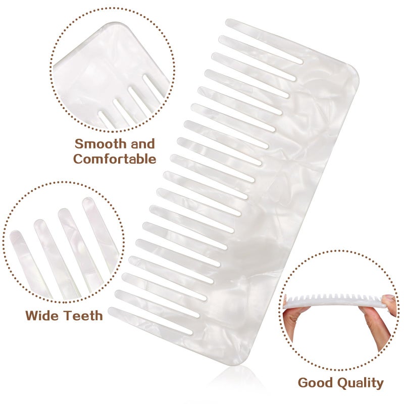 Beaupretty Hair Detangling Comb 3 Pieces Tortoiseshell Hair Comb Simple Vintage Barber Shop s Anti Static Plastic Large Hairdressing Tools For Salon Styling Home, White - Image 5