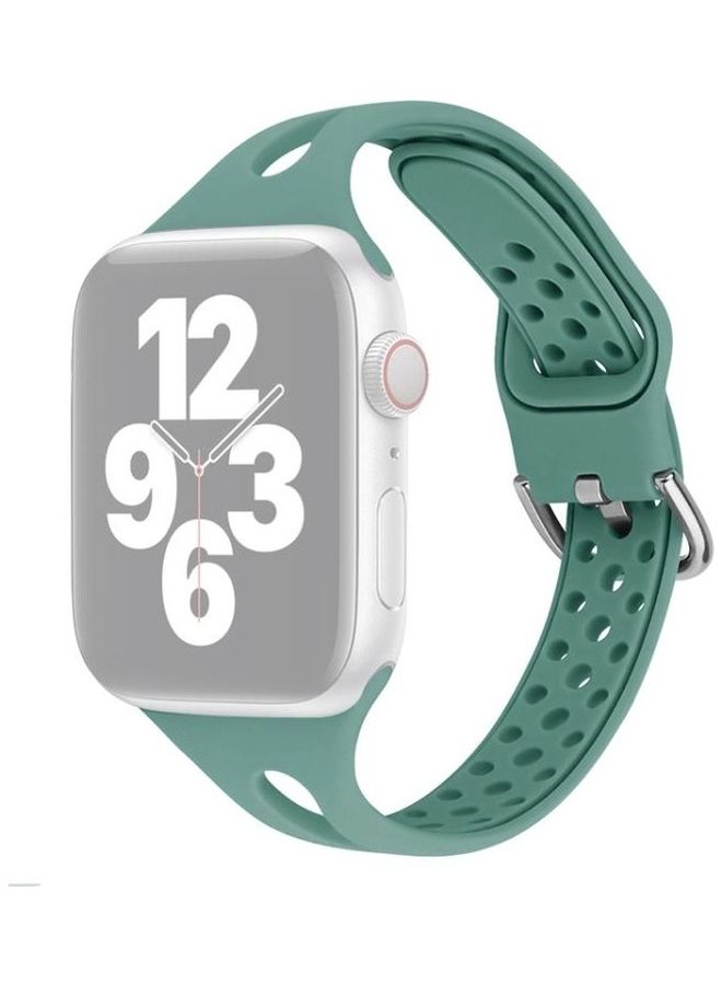 NIBEMINENT Watchband For Apple Watch Series 7 6 & SE 5 4 3 2 1 Pine Needle Green - Image 1