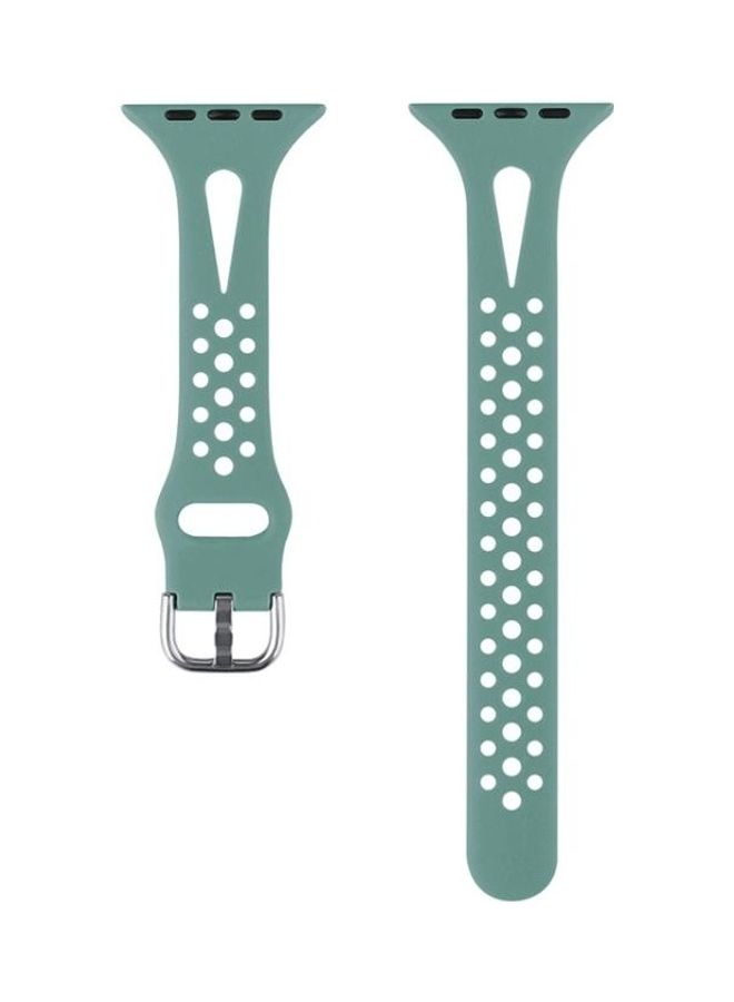 NIBEMINENT Watchband For Apple Watch Series 7 6 & SE 5 4 3 2 1 Pine Needle Green - Image 2