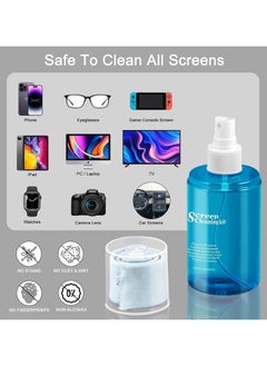 Handboss All in one Screen Cleaner Spray, TV Computer Laptop Touchscreen Mist Cleaning Kit, Large Screen Cleaner Bottle for Laptop, Phone, Ipad, with Microfiber Cloth Wipes  - Image 2