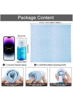 Handboss All in one Screen Cleaner Spray, TV Computer Laptop Touchscreen Mist Cleaning Kit, Large Screen Cleaner Bottle for Laptop, Phone, Ipad, with Microfiber Cloth Wipes  - Image 5