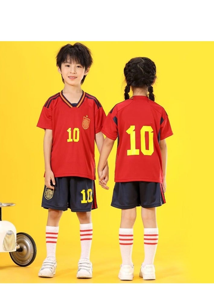 Soccer Jersey Sportswear for Kids, Youth Football T-Shirt Suit,Short Sleeve Shorts Set  - Image 1