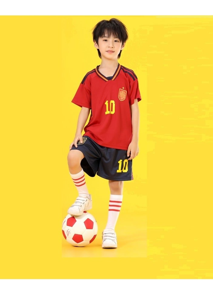 Soccer Jersey Sportswear for Kids, Youth Football T-Shirt Suit,Short Sleeve Shorts Set  - Image 2
