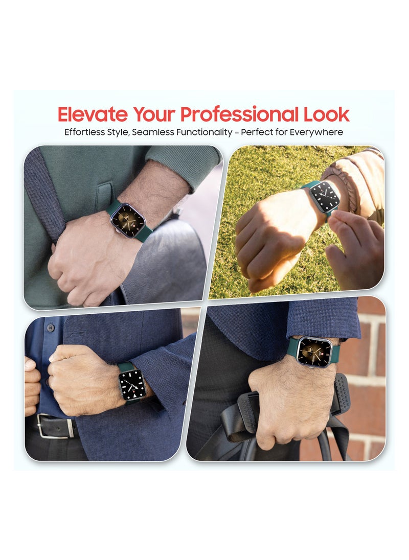 SWISS MILITARY - Swiss Military ALPS4 Smartwatch 1.75" AMOLED, Bluetooth Calling, Multi Language, Fitness Tracking, Wireless Charging, 7 Days Battery, IP67, iOS/Android Compatible, Silver Frame & Green Silicon Strap - Image 1