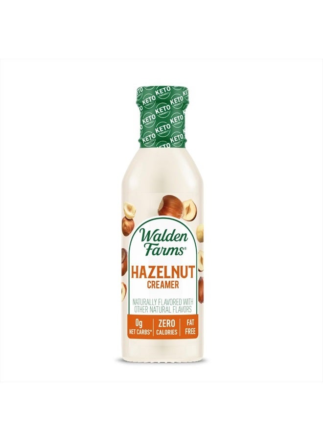 WALDEN FARMS Hazelnut Coffee Creamer, 12 oz Bottle, Fresh Flavored Non-Dairy Milk Substitute, Natural and Liquid, Gluten Free and 0g Net Carbs, Vegan Friendly