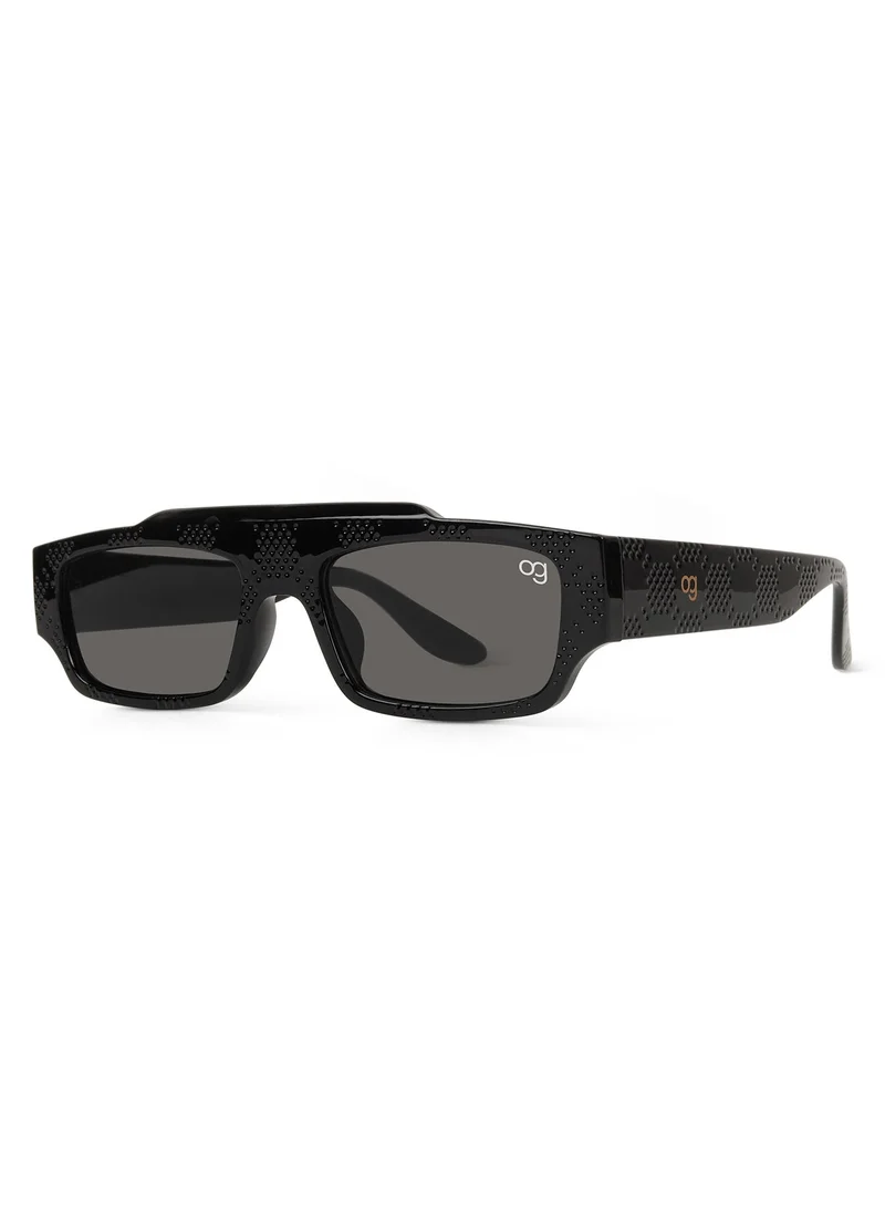 Woggles  Designer Black Rectangle Sunglasses| Men &Women| 100% Uv Protection  | Best Price UAE