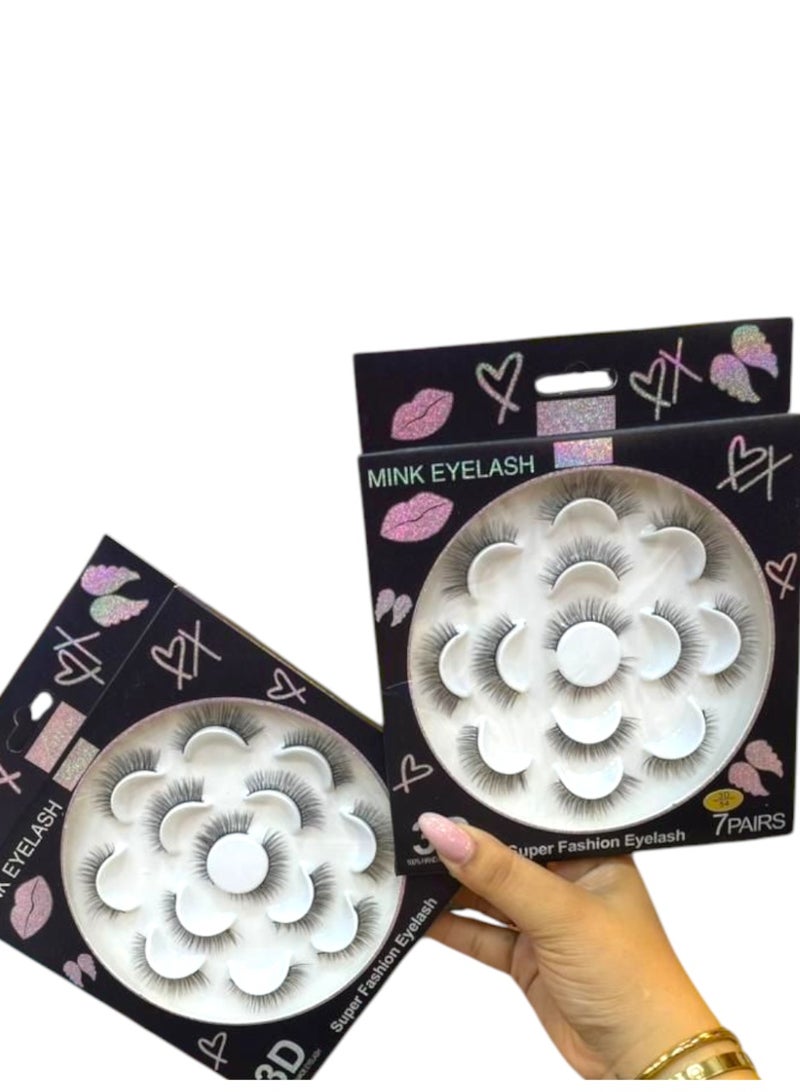 3D Faux Mink Eyelashes: 7 Pairs for Long-Lasting Volume and a Flawless, Natural-Looking Glamour - Image 1