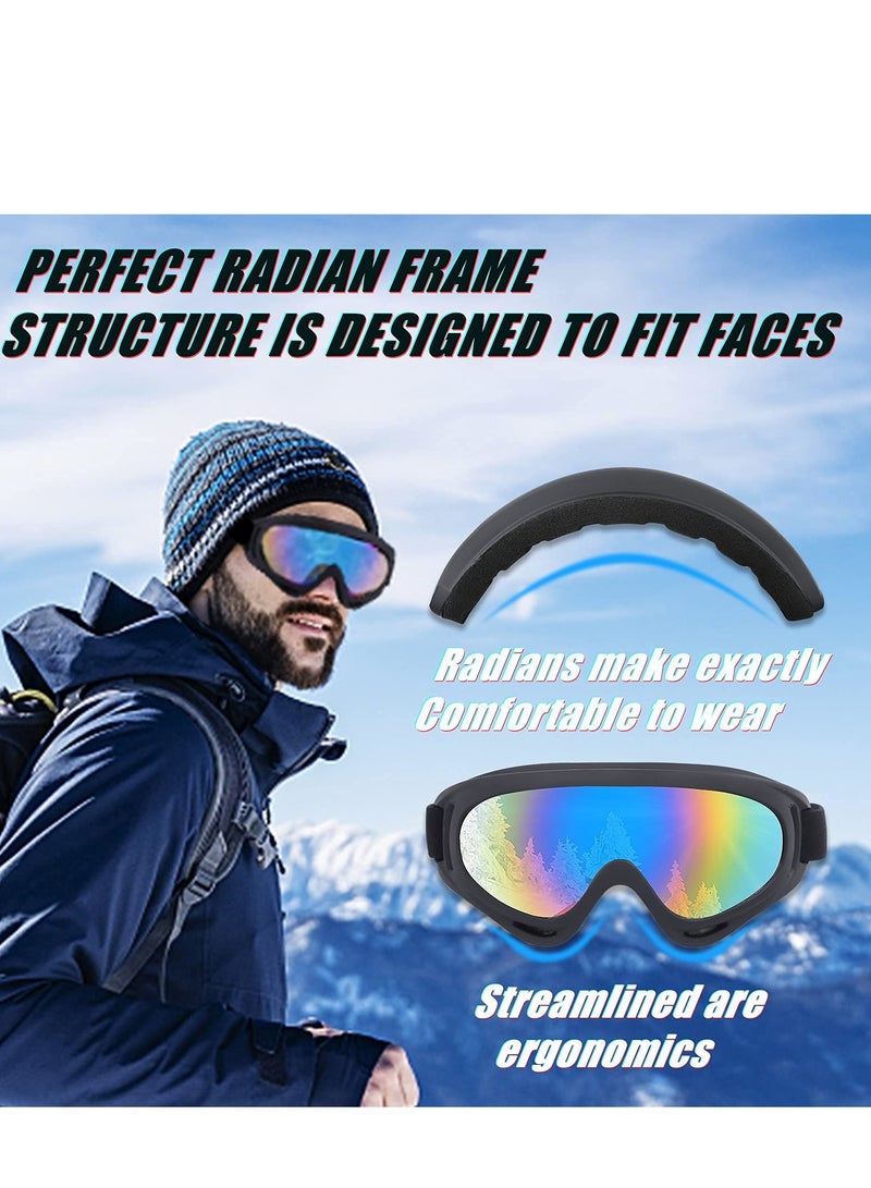 KASTWAVE Motorcycle Goggles, 5 Pack Ski Goggles, Snowboard Snow Goggles for Men Women Kids Adult Youth, UV Protection Anti-fog Motorcycle Goggles - Image 5