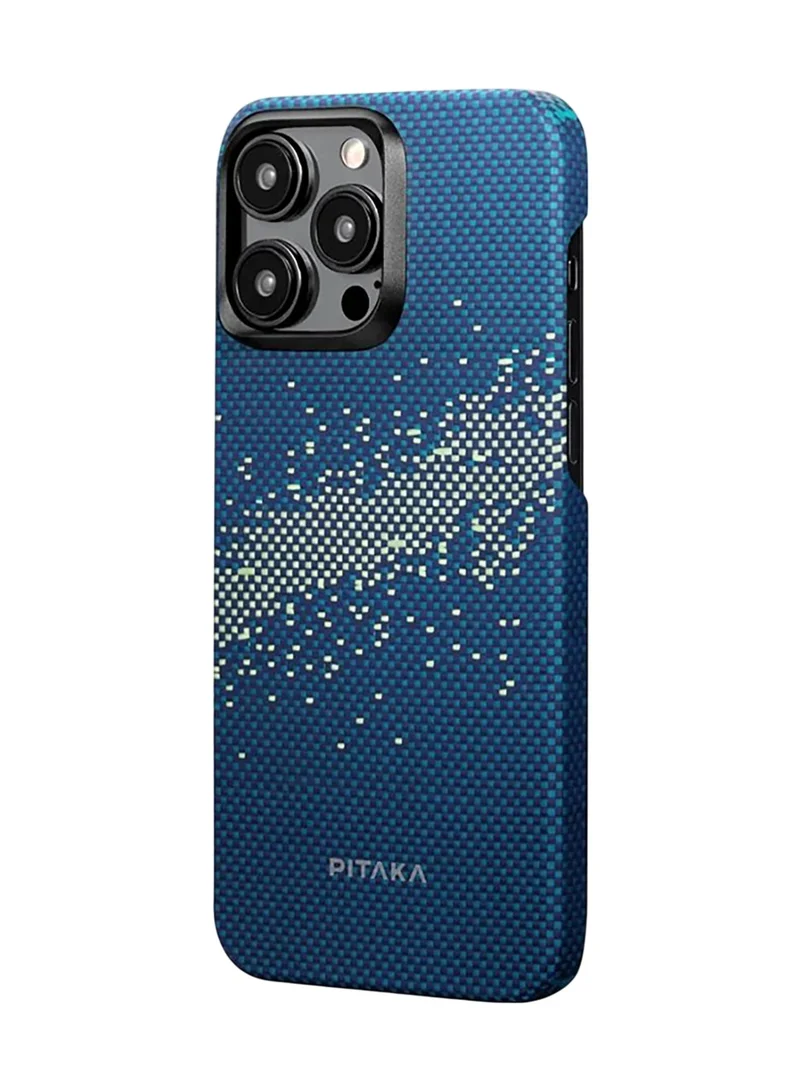 PITAKA iPhone 16 Pro MagSafe Case StarPeak Luminous Cover / Ultra Slim / Woven Touch / Raised Camera Lip / Drop and Damage Protecting Back Cover - Milky Way Galaxy