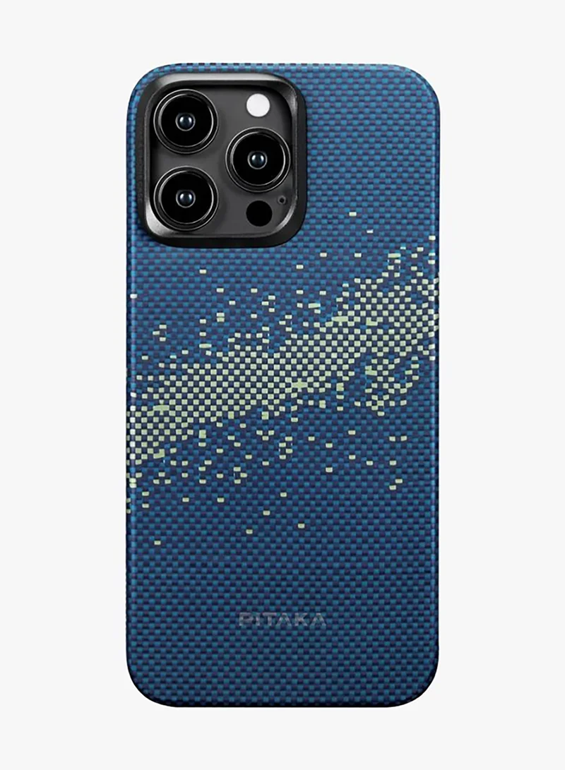 PITAKA iPhone 16 Pro MagSafe Case StarPeak Luminous Cover / Ultra Slim / Woven Touch / Raised Camera Lip / Drop and Damage Protecting Back Cover - Milky Way Galaxy