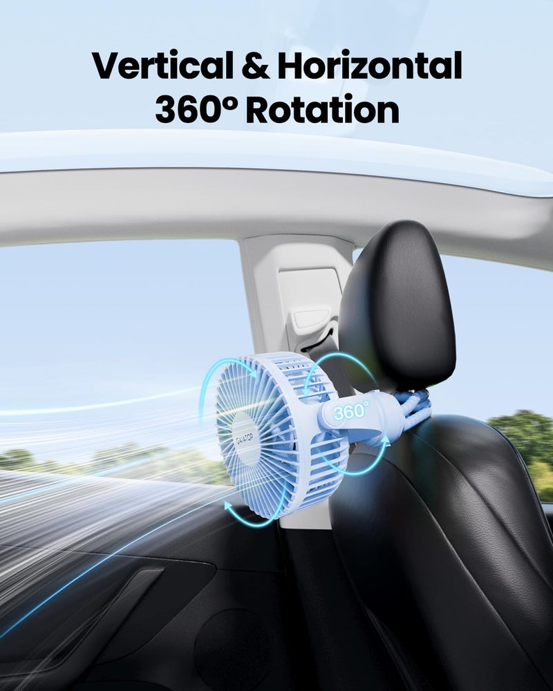 Gaiatop Mini Portable Stroller Fan, Battery Operated Small Clip on Fan, Detachable 3 Speed Rechargeable 360° Rotate Flexible Tripod Handheld Desk Cooling Fan for Car Seat Crib Treadmill Travel Blue - Image 3