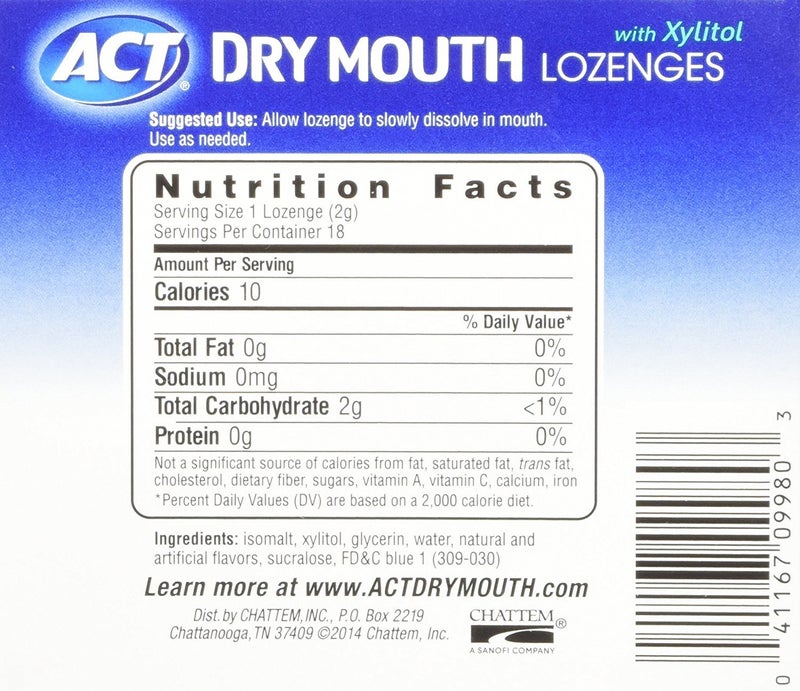 ACT Dry Mouth Lozenges With Xylitol 18 Count (Pack of 1) (Packaging May Vary) - Image 2