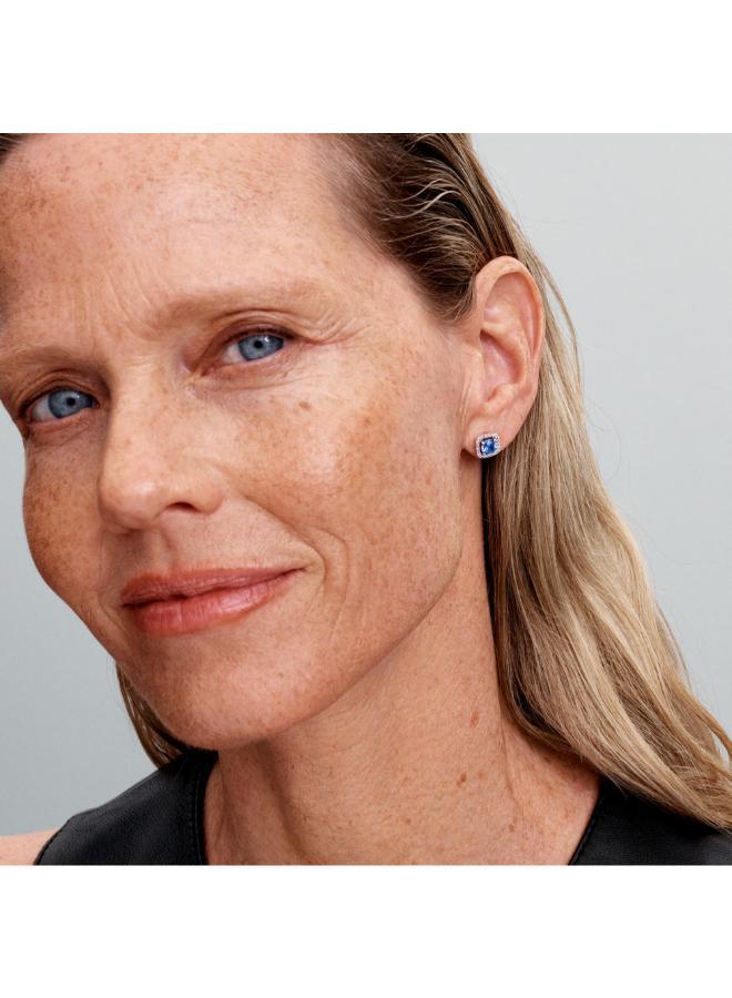 باندورا أقراط مرصعة مربعة زرقاء متلألئة - Image 2