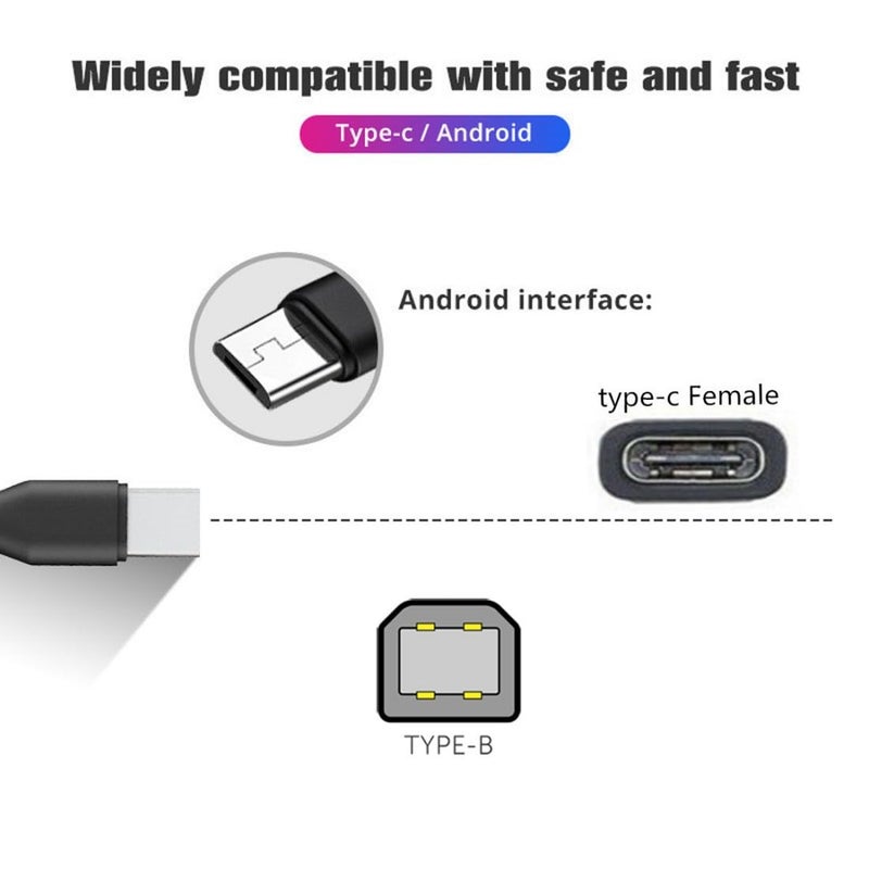 تشينيانغ كابل شحن متعدد الوصلات من نوع USB C Splitter، كابل تمديد من نوع USB C (مناظرة واحدة إلى ذكورتين أو منفذ Micro USB) يدعم شحن جهازين في نفس الوقت، طول الكابل: 0.98 قدم (0.3 متر). - Image 5