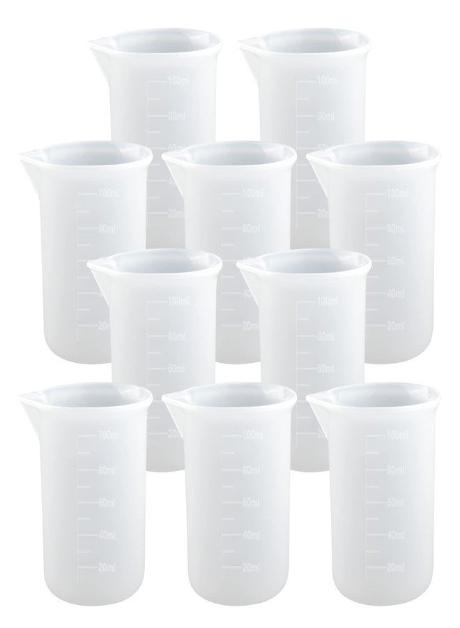 Moukiween 10 PCS 100ml Silicone Measuring Cups for Resin Non-Stick Mixing Cups Glue Tools, Precise Scale Toning Cups for Resin DIY Craft Jewelry Making - Image 1