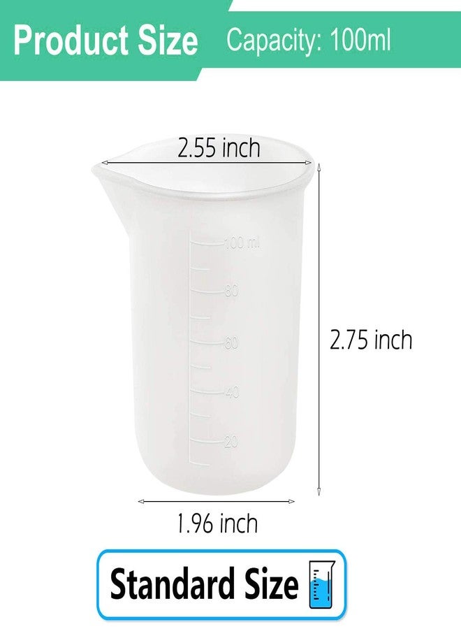 Moukiween 10 PCS 100ml Silicone Measuring Cups for Resin Non-Stick Mixing Cups Glue Tools, Precise Scale Toning Cups for Resin DIY Craft Jewelry Making - Image 2
