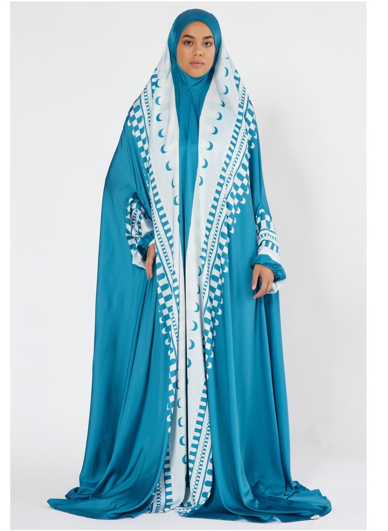 Sabr - 'Zarqa' Prayer Dress, Blue - Image 1