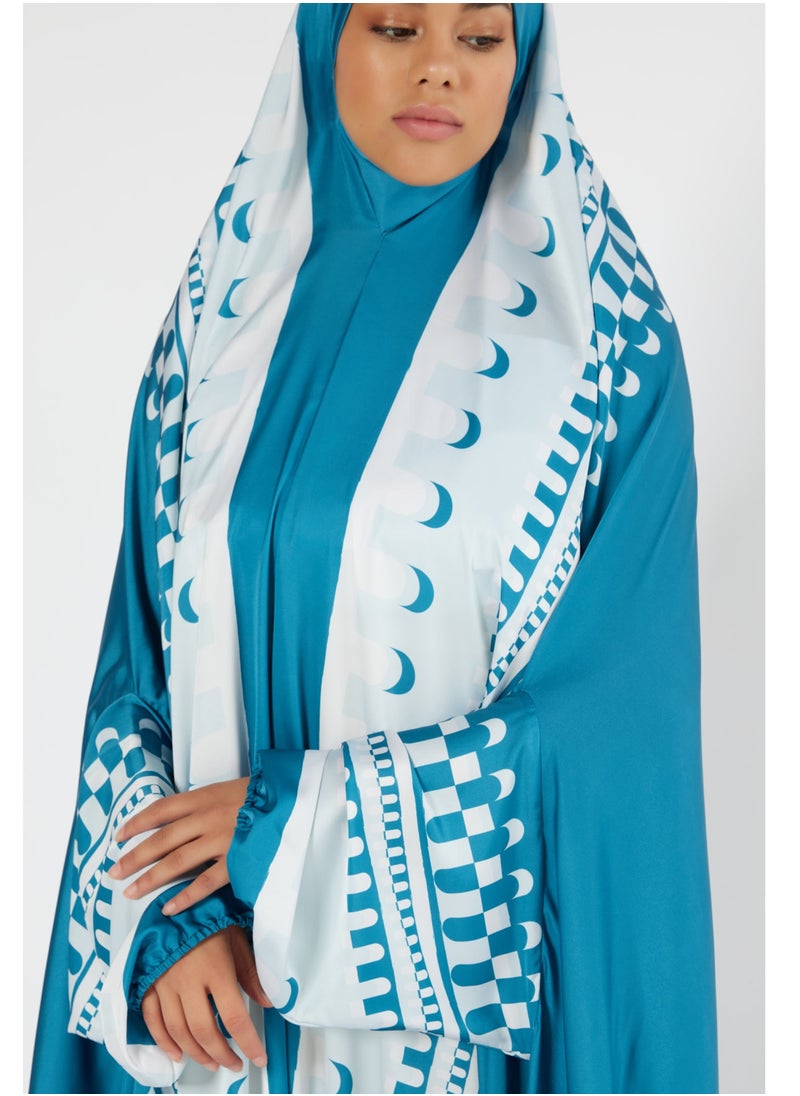 Sabr - 'Zarqa' Prayer Dress, Blue - Image 1