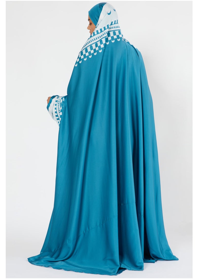 Sabr - 'Zarqa' Prayer Dress, Blue - Image 1