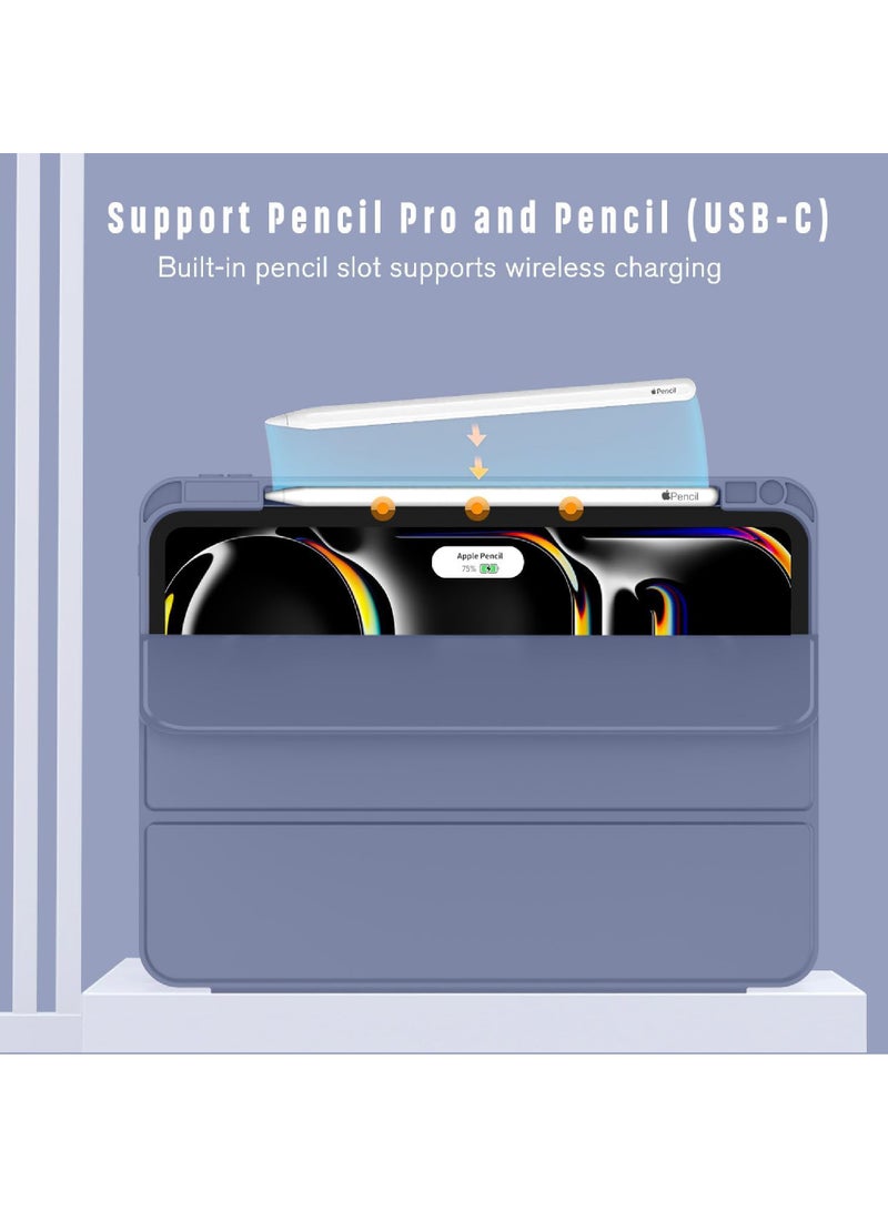 Rock Pow Case for iPad Pro 11 Inch Case (M5/M4) 2025/2024 with Pencil Holder Smart iPad Case [Support Pencil Pro and Pencil (USB-C)] Support Touch ID and Auto Wake/Sleep Cover for 2024/2025 Pro 11 inch M5/M4 Auto Sleep/Wake - Image 3
