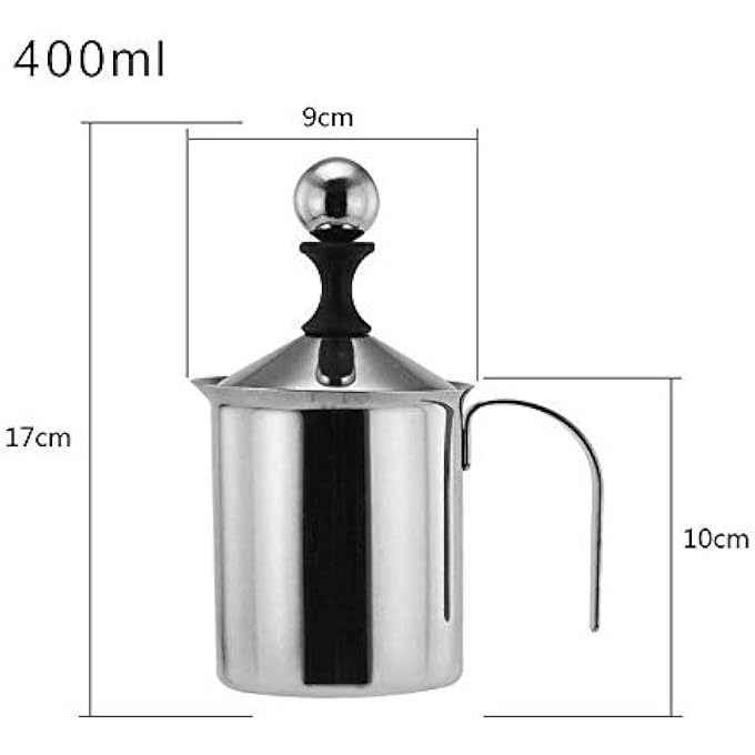 Ouka Double Mesh Mildouble Mesh Milk Frother Stainless Steel 400Ml Manual Coffee Milk Foamerk Frother Stainless Steel 400Ml Manual Coffee Milk Foamer - Image 2