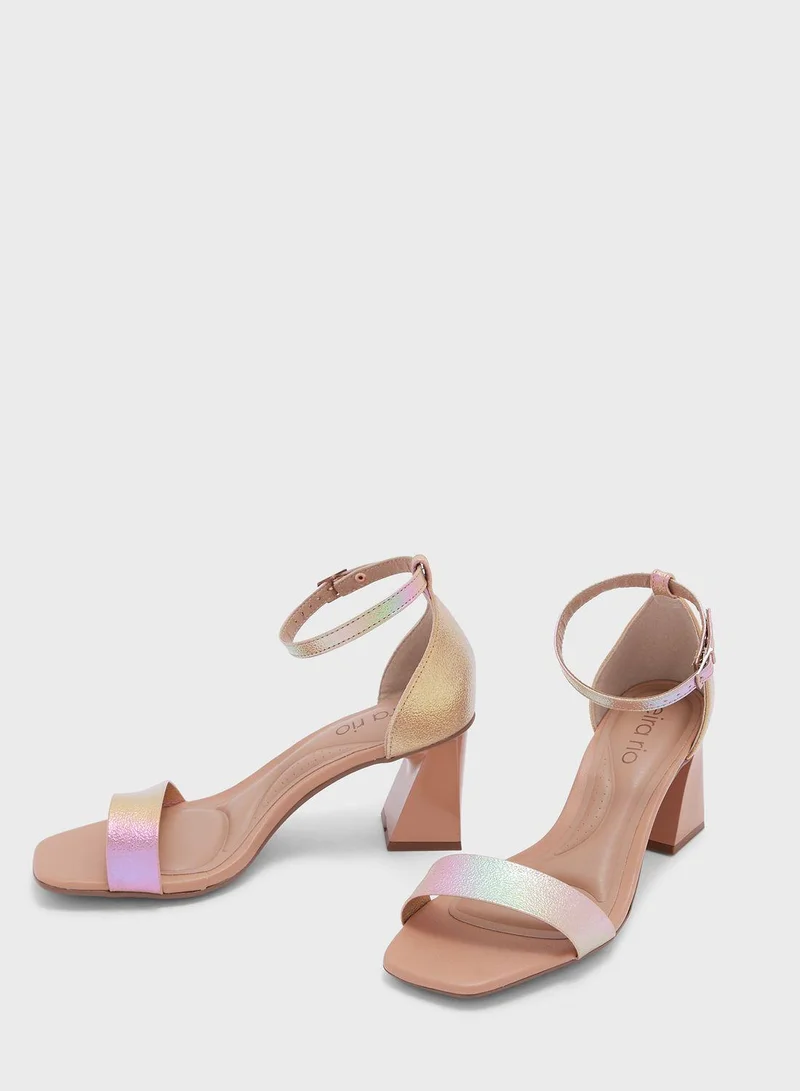 Beira Rio Ashley Multi Strap Mid Heel Sandals