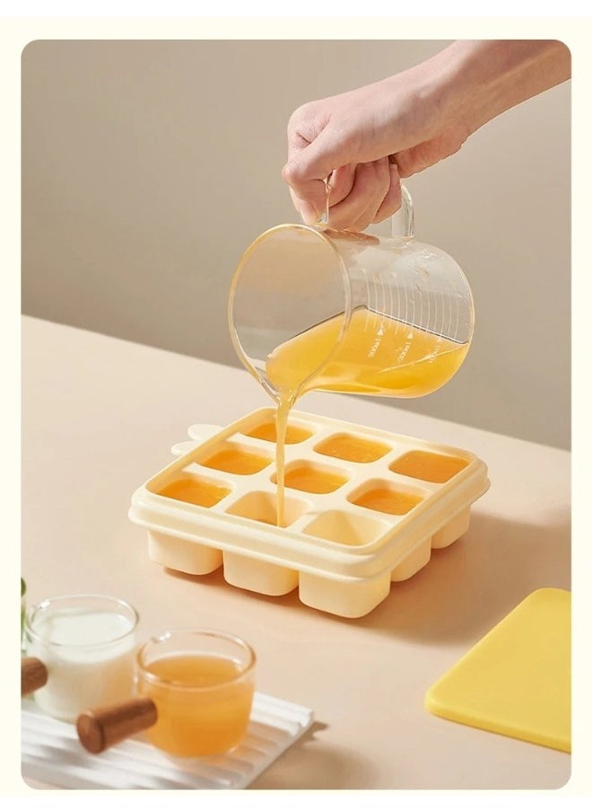 Generic Baby Food Plastic Lattice Large Hollow Cylinder Tumbler Ice Grid Mold Ice Maker Plastic Ice Cube Tray with Lids - multicolor  - Image 2