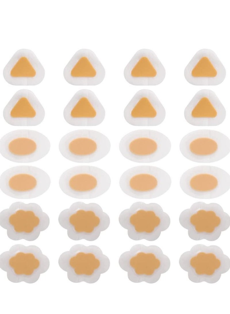 SYOSI 60 Pcs Invisible Blister Cushion Pad Waterproof Adhesive Foam Foot Care Tape for Heel Toe and Guard Skin Moleskin Feet Chafing Prevention 3 Patterns - Image 2