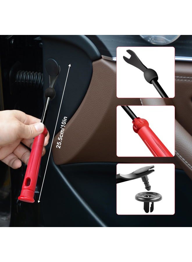 Zecirl 3 Pcs Clip Pliers and Fastener Remover,Clip Removal Tool Panel Clip Removal Pliers Car Trim Rivet Removal Pry Tool Repair Kit for Automotive Door Panel,Upholstery,Dashboard Red - Image 3