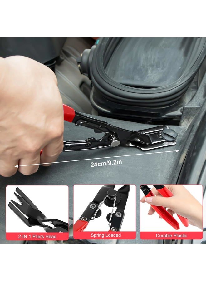 Zecirl 3 Pcs Clip Pliers and Fastener Remover,Clip Removal Tool Panel Clip Removal Pliers Car Trim Rivet Removal Pry Tool Repair Kit for Automotive Door Panel,Upholstery,Dashboard Red - Image 5