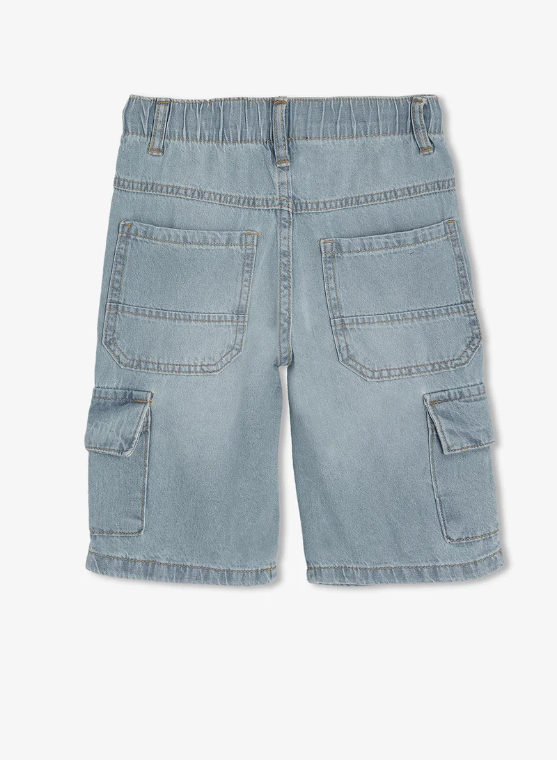 ريبلز مع نمشي Boys Denim Cargo Shorts