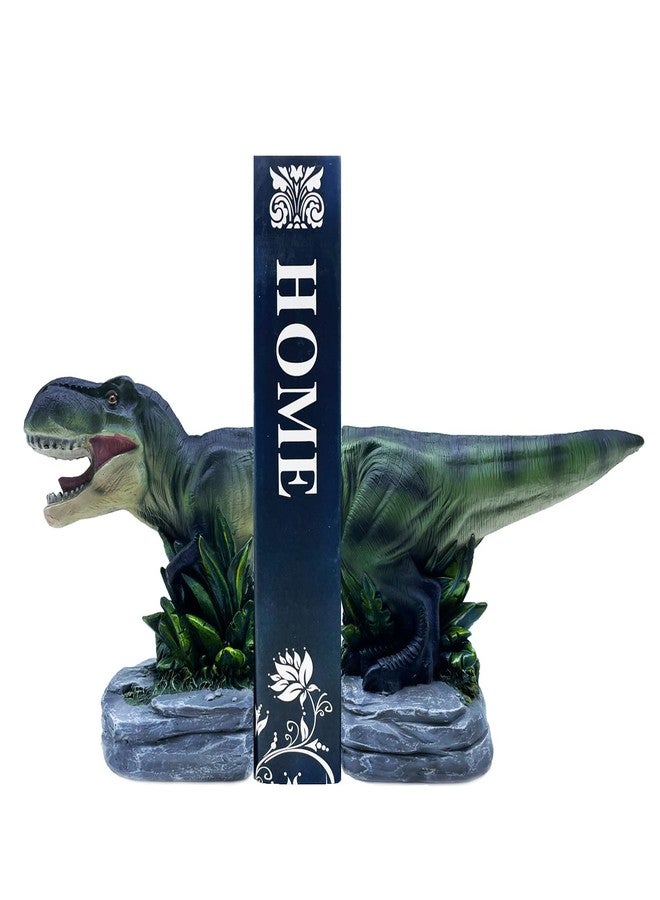 SHTWX Tyrannosaurus Rex Dinosaur Bookends Home Decorative Resin Bookshelf,Paper Weights, Book Ends,Bookend Supports, Book Stoppers, Set of 2 - Image 2