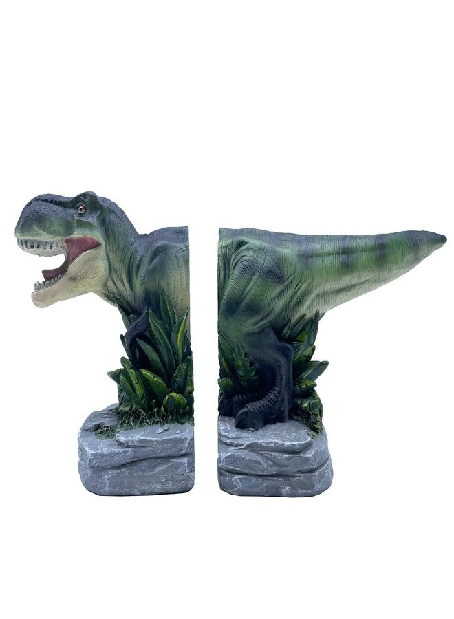 SHTWX Tyrannosaurus Rex Dinosaur Bookends Home Decorative Resin Bookshelf,Paper Weights, Book Ends,Bookend Supports, Book Stoppers, Set of 2 - Image 3