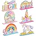 Suzile 6 Pcs Unicorn Birthday Table Wooden Decorations Unicorn Rainbow Birthday Party Table Decor Pink Photo Props Sign for Girls Baby Shower Party Supplies - Image 2