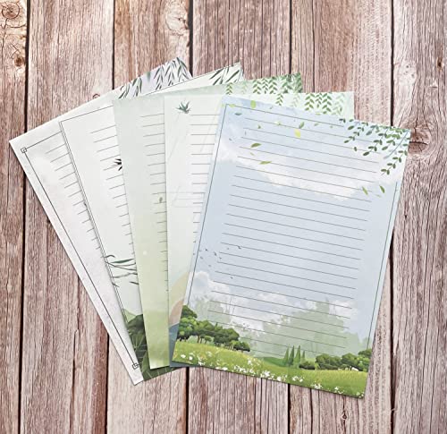 IMagicoo 50 Lined Writing Paper Set, Stationery Paper for Writing Letter, 100 GSM Printer Papers, 5 Different Style (11.7 x 8.26") - Image 4