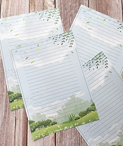 IMagicoo 50 Lined Writing Paper Set, Stationery Paper for Writing Letter, 100 GSM Printer Papers, 5 Different Style (11.7 x 8.26") - Image 5