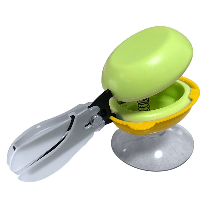HARAC Tabletop Mounted Adaptive Scissors Safe Scissors for Special Needs and Injured Hands Spring Loaded Ambidextrous Handle NonStick Blade Made in Japan Green - Image 2