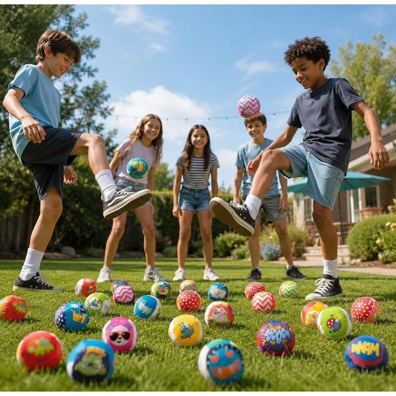 Fun Express Hacky Sack Kick Balls - Bulk Assortment of 100 Mini Balls - Perfect for Indoor or Outdoor Play - Hacky Sack Party Favors - Image 3