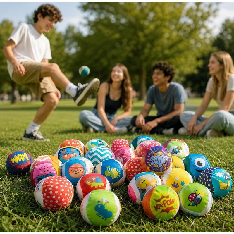 Fun Express Hacky Sack Kick Balls - Bulk Assortment of 100 Mini Balls - Perfect for Indoor or Outdoor Play - Hacky Sack Party Favors - Image 2