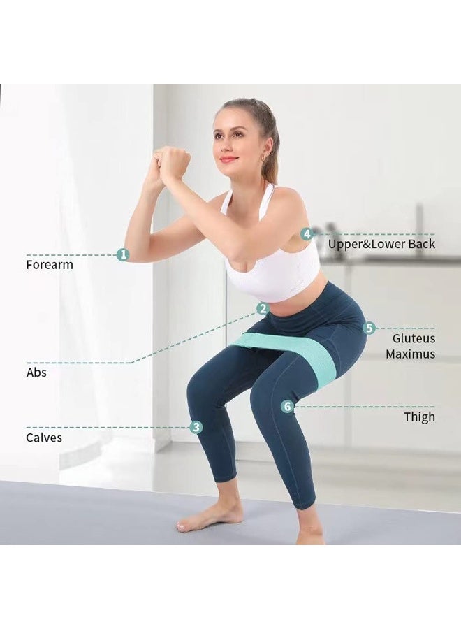 Generic Pack of 3 Fabric Resistance Loop Bands for Exercise & Workout - Non Slip Hip Booty Bands for Squats, Legs, Thigh, Glutes & Butt - Toning & Strength Training for Women & Men  - Image 2