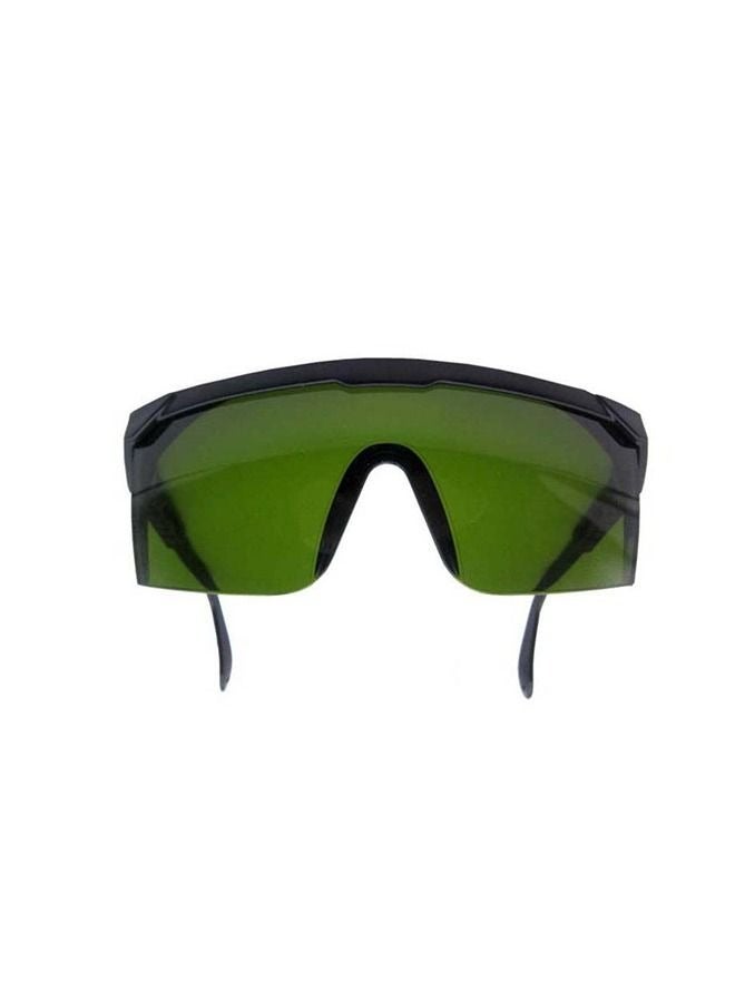 Semi Rimless Shield Laser Safety Glasses Dark Green/Black - Image 2