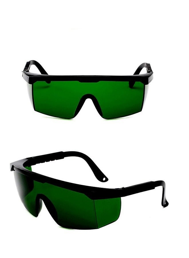 Semi Rimless Shield Laser Safety Glasses Dark Green/Black - Image 3