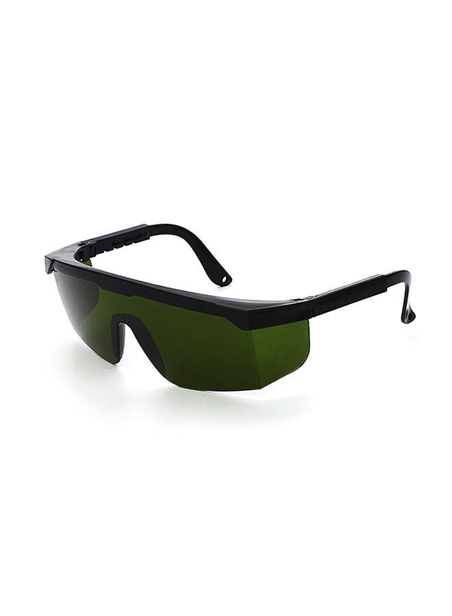 Semi Rimless Shield Laser Safety Glasses Dark Green/Black - Image 1