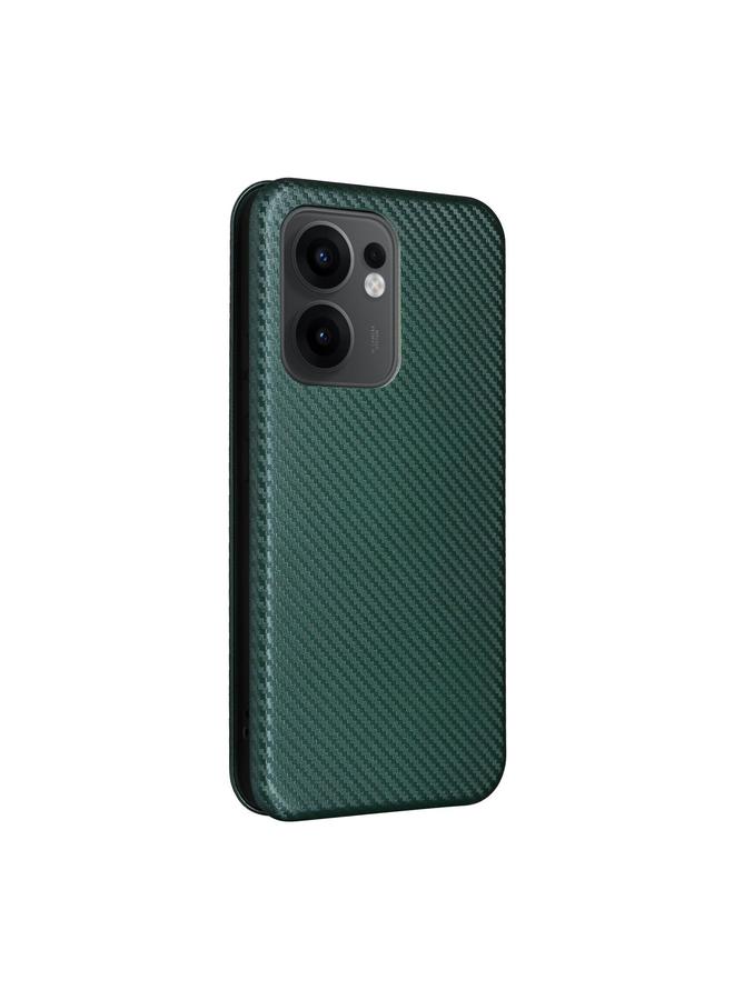 اس-توب جراب هاتف OPPO Reno13 F 5G مصنوع من ألياف الكربون والجلد القابل للطي - Image 2