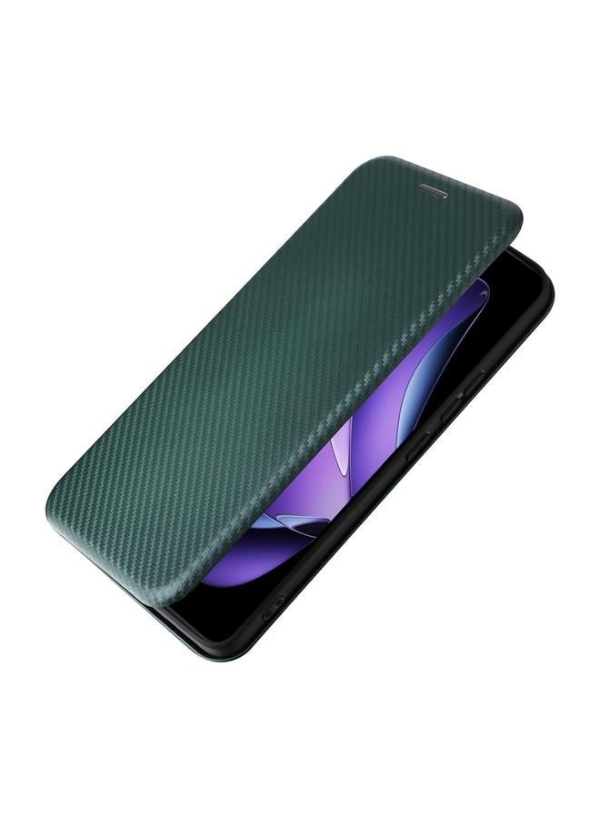 اس-توب جراب هاتف OPPO Reno13 F 5G مصنوع من ألياف الكربون والجلد القابل للطي - Image 4