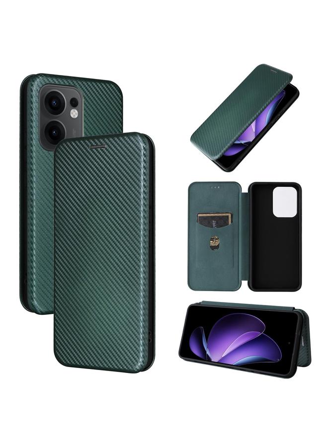 اس-توب جراب هاتف OPPO Reno13 F 5G مصنوع من ألياف الكربون والجلد القابل للطي - Image 1