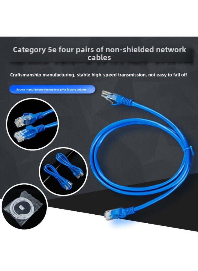 Generic SOURCE Computer Finished Jumper Router Network Cable CAT5E Broadband Cable Ultra-five UTP Network Cable-Color:Blue-Line Length:Tianlan Copper-clad Aluminum 100 M  - Image 2